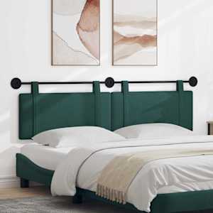 Viseče vzglavje postelje Temno zelena blago