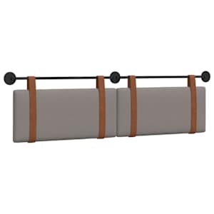 Závěsná čelní deska Nástěnný Taupe 190 x 55 x 5 cm Antický PU - obrázek 2