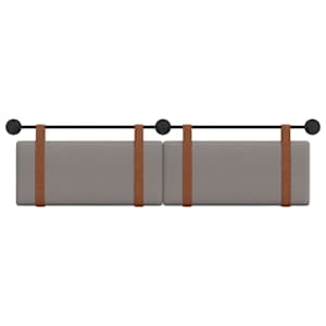 Závěsná čelní deska Nástěnný Taupe 190 x 55 x 5 cm Antický PU - obrázek 5