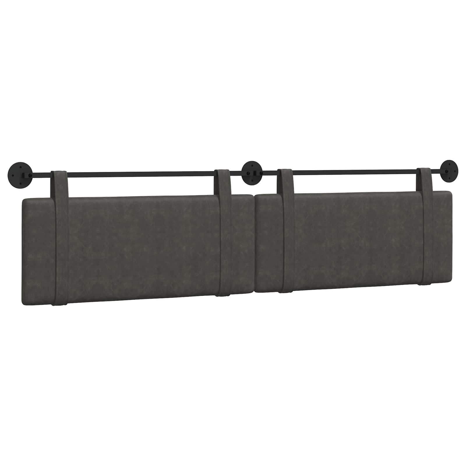 vidaXL Hangend hoofdbord Zwart Antiek PU, foto 3