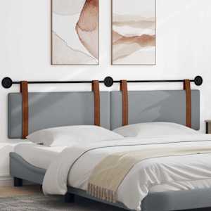 Viseče vzglavje postelje Svetlo siva Antikni PU