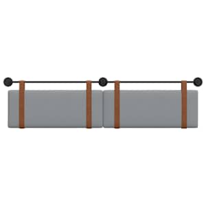 Závěsná čelní deska Světle šedá 210 x 55 x 5 cm Antický PU - obrázek 5