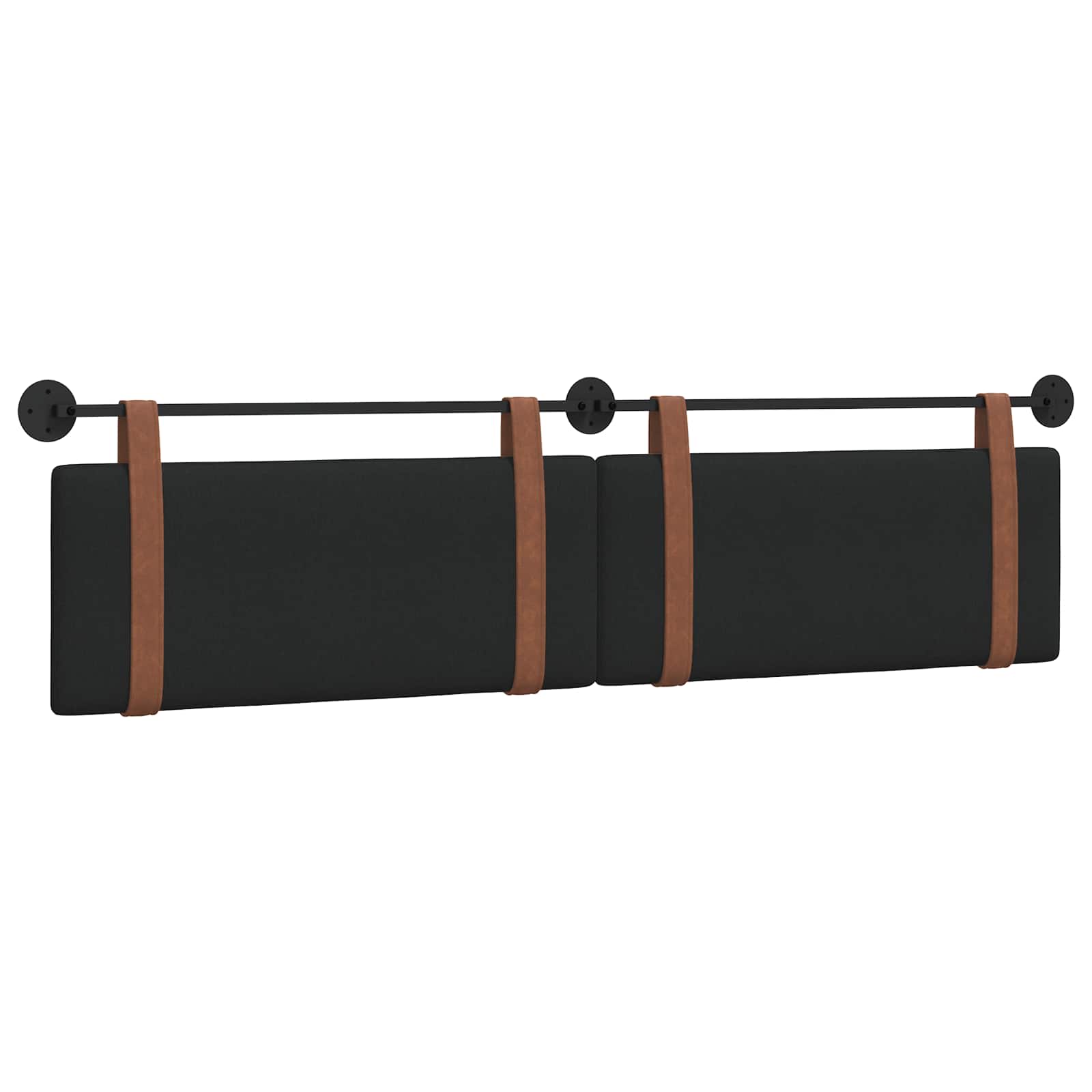 vidaXL Hangend hoofdbord Zwart Antiek PU, foto 3
