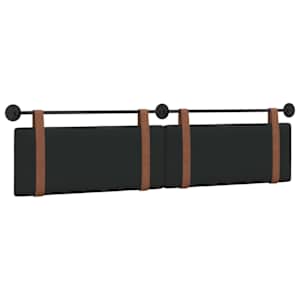 Závěsná čelní deska Nástěnný Černý 210 x 55 x 5 cm Antický PU - obrázek 2