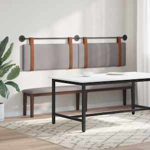 Závěsná čelní deska Nástěnný Taupe 210 x 55 x 5 cm Antický PU - obrázek 4
