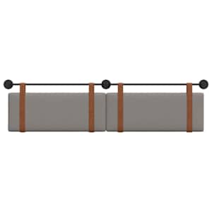 Závěsná čelní deska Nástěnný Taupe 210 x 55 x 5 cm Antický PU - obrázek 5