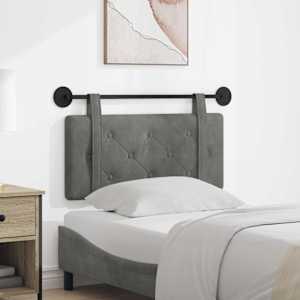 Viseče vzglavje postelje Temno siva Žamet