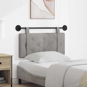 Viseče vzglavje postelje Svetlo siva Žamet