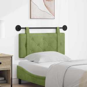 Viseče vzglavje postelje Svetlo zelena Žamet