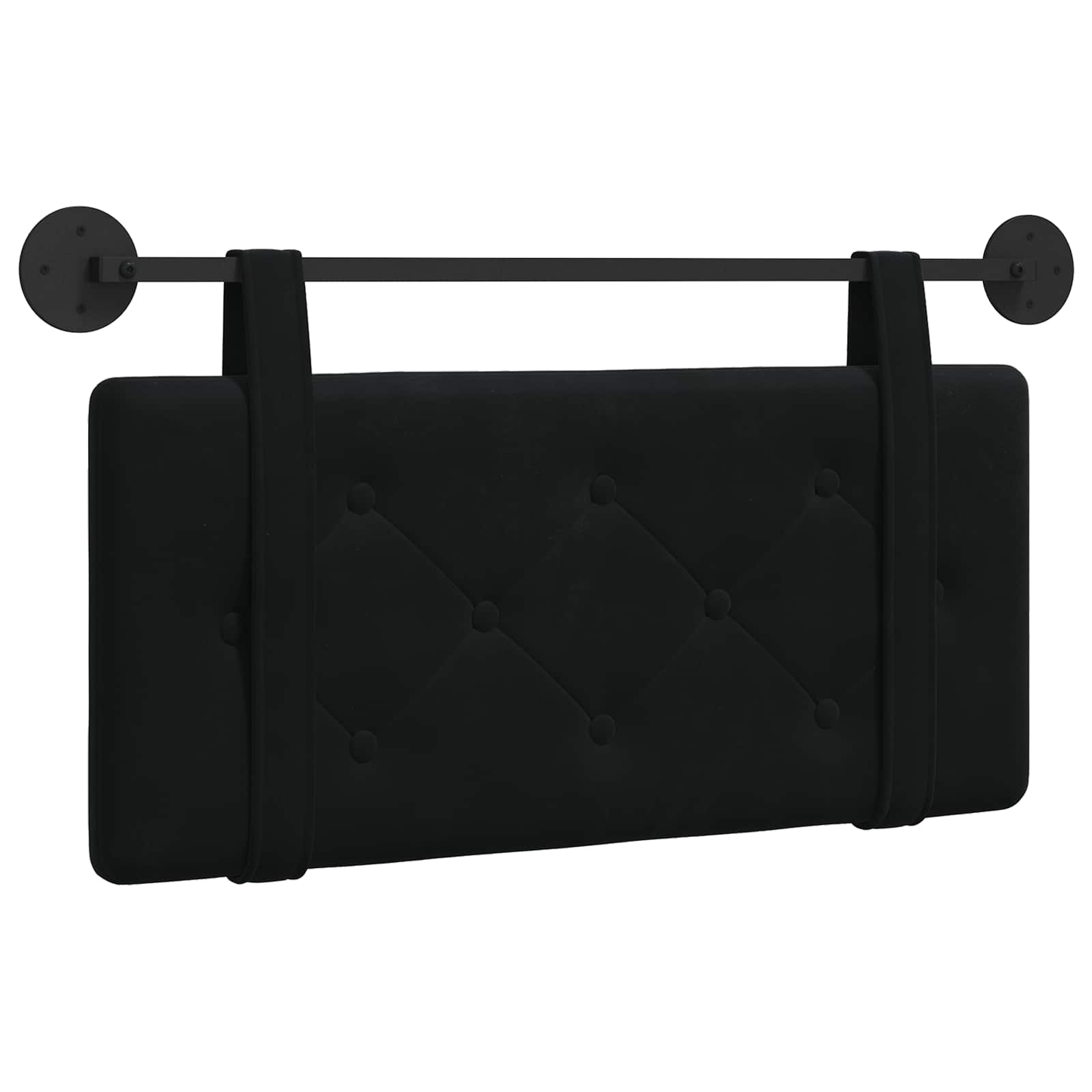 vidaXL Hangend hoofdbord Zwart Fluweel, foto 3