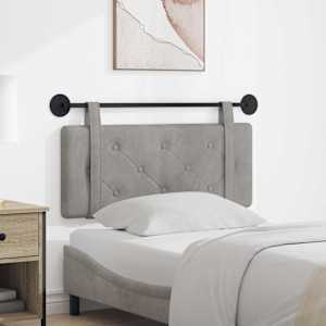 Viseče vzglavje postelje Svetlo siva Žamet