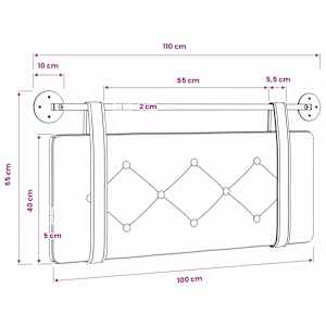 Závěsná čelní deska Mořská zelená 110 x 55 x 5 cm samet - obrázek 11