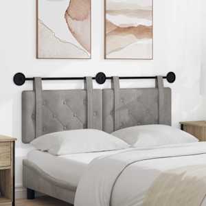 Viseče vzglavje postelje Svetlo siva Žamet