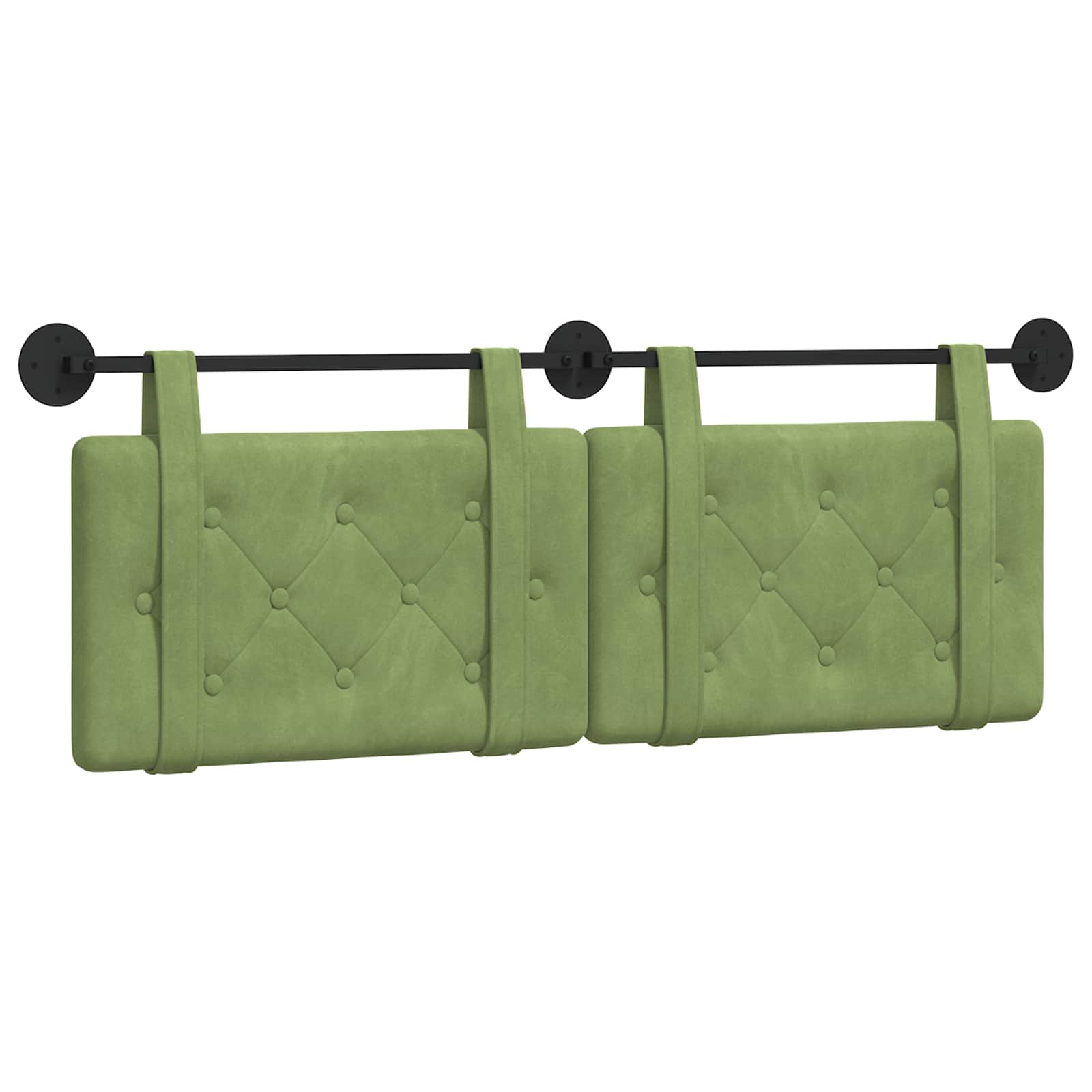 vidaXL Hangend hoofdbord Lichtgroen Fluweel groen, foto 3