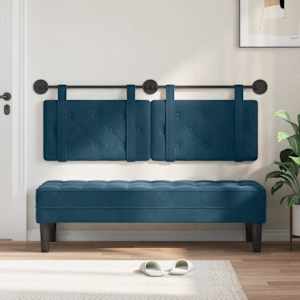 Závěsná čelní deska Nástěnný Modrá 150 x 55 x 5 cm samet - obrázek 3