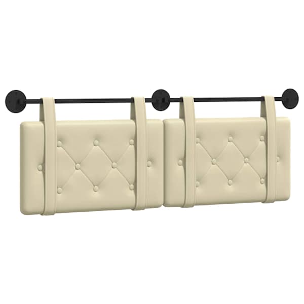 vidaXL Rippuv voodipeats cream Kunstnahk