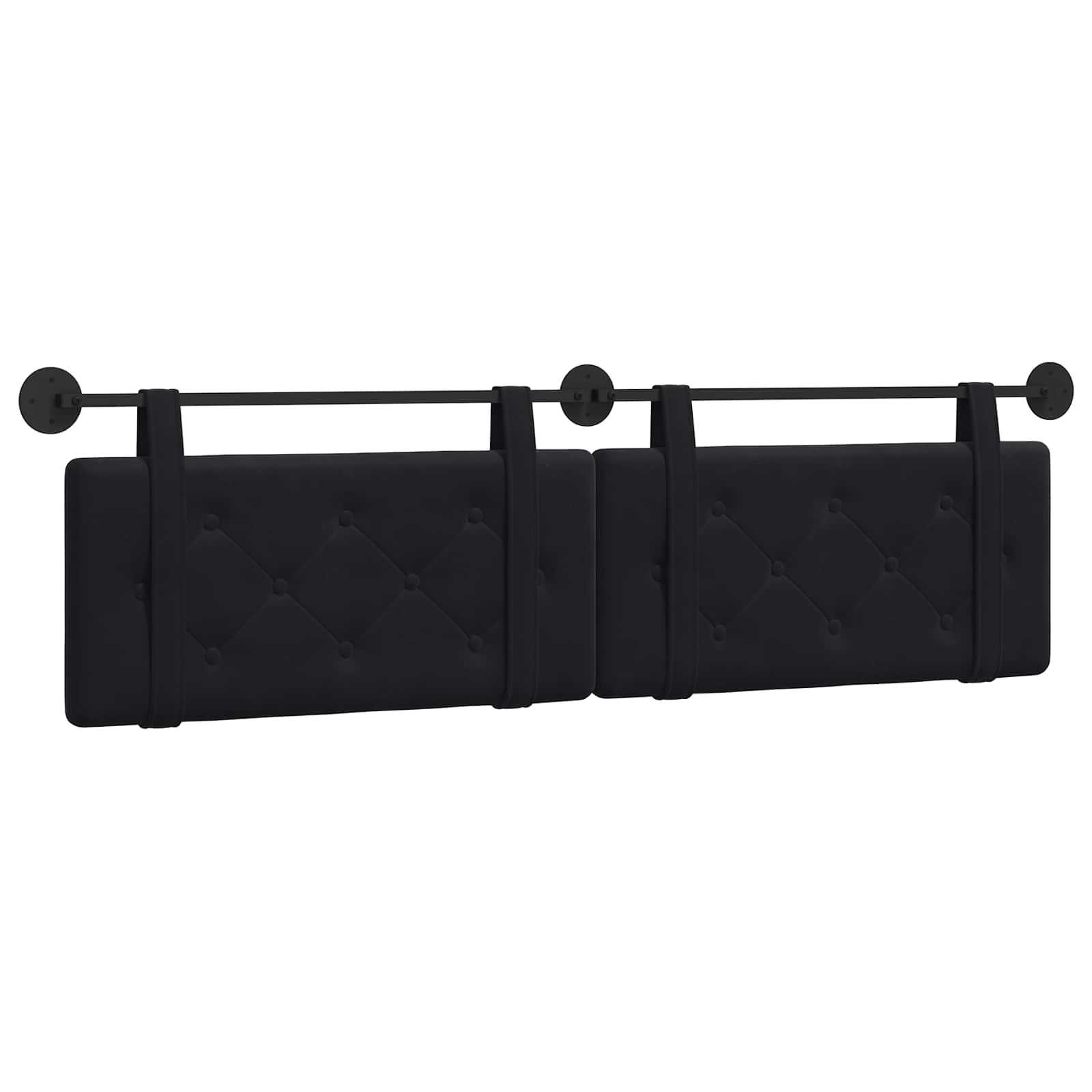 vidaXL Hangend hoofdbord Zwart Fluweel, foto 3