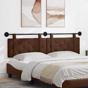 Viseče vzglavje postelje Rjava Umetno usnje