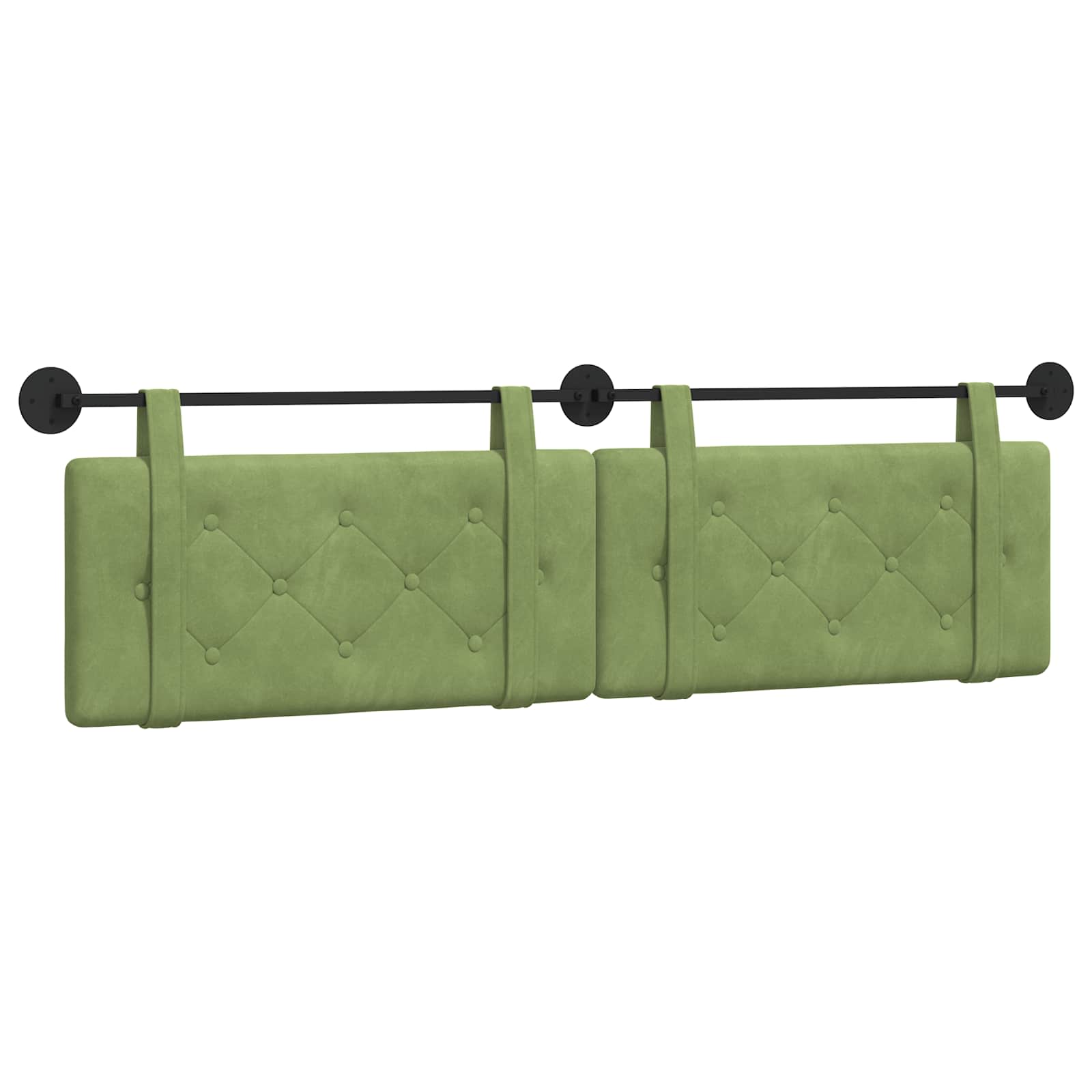 vidaXL Hangend hoofdbord Lichtgroen Fluweel groen, foto 3