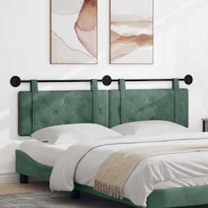 Viseče vzglavje postelje Morsko zelena Žamet