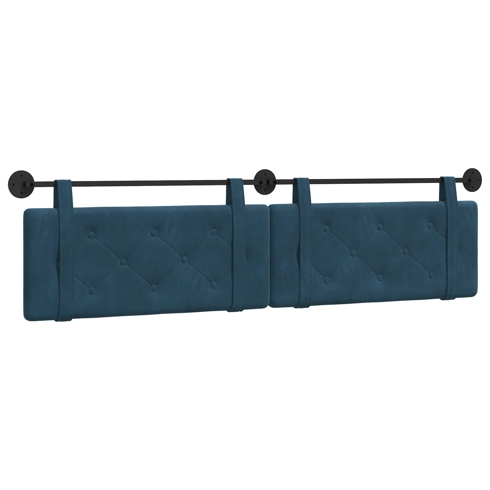 vidaXL Hangend hoofdbord Blauw Fluweel, foto 3