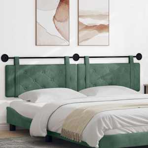 Viseče vzglavje postelje Morsko zelena Žamet