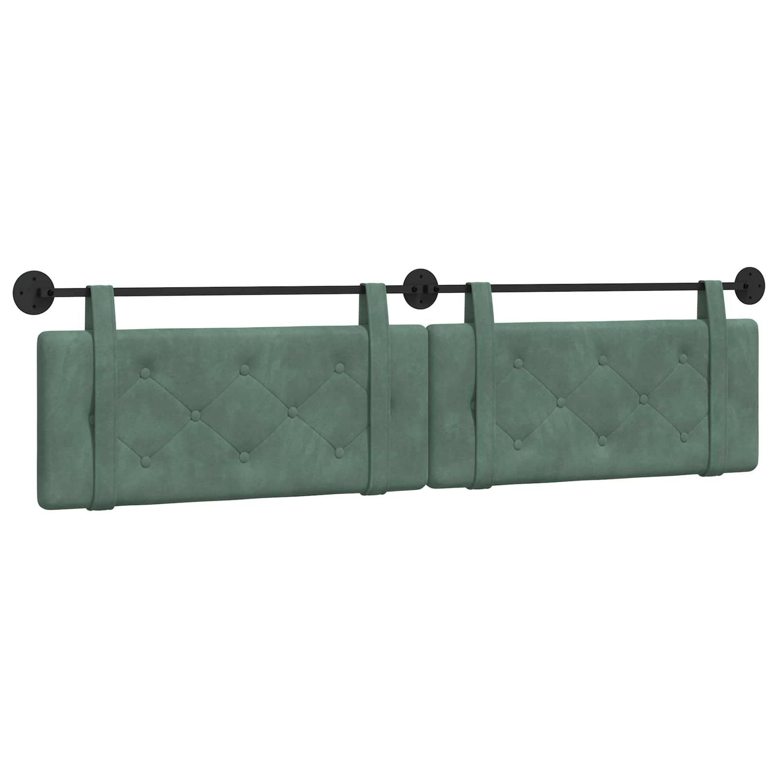 vidaXL Hangend hoofdbord Zeegroen Fluweel groen, foto 3