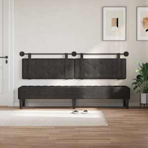 Závěsná čelní deska Nástěnný Černý 210 x 55 x 5 cm Antický PU - obrázek 3