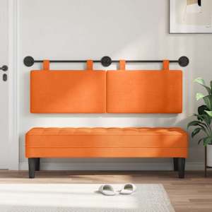 Závěsné čelo postele Oranžová Žebrovaná látka - obrázek 3