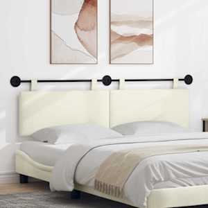 Viseče vzglavje postelje krema Žametna tkanina