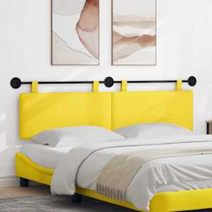 Viseče vzglavje postelje Svetlo rumena Žametna tkanina