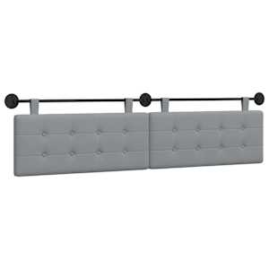 Závěsná čelní deska Nástěnný Světle šedá 210 x 55 x 5 cm textil - obrázek 2