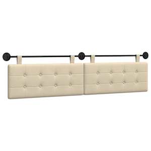 Závěsná čelní deska Nástěnný Krémová 210 x 55 x 5 cm textil - obrázek 2