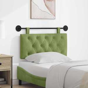 Viseče vzglavje postelje Z LED svetlobo Svetlo zelena Žamet