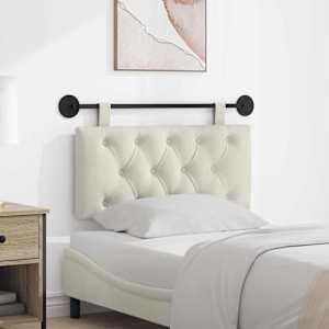 Viseče vzglavje postelje Z LED svetlobo Krem Žamet