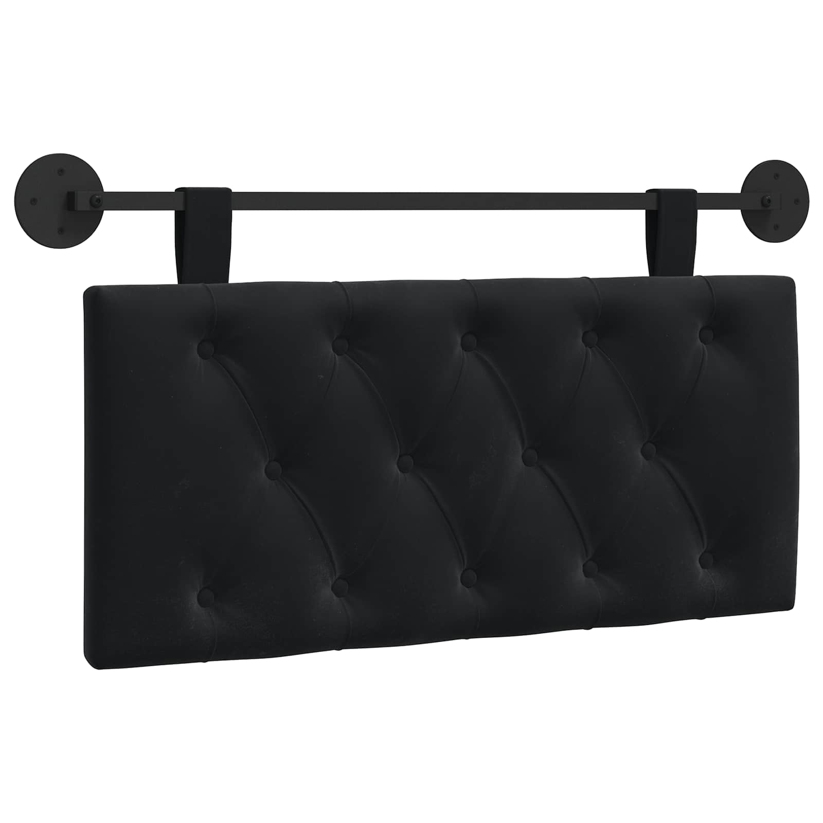 vidaXL Hangend hoofdbord Zwart Fluweel, foto 3