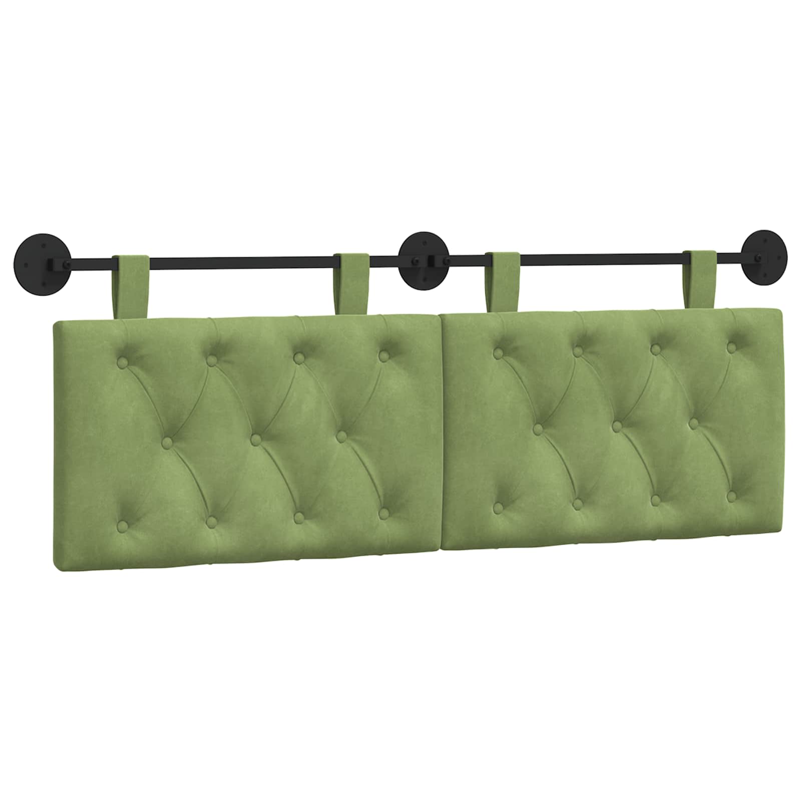 vidaXL Hangend hoofdbord Lichtgroen Fluweel groen, foto 3