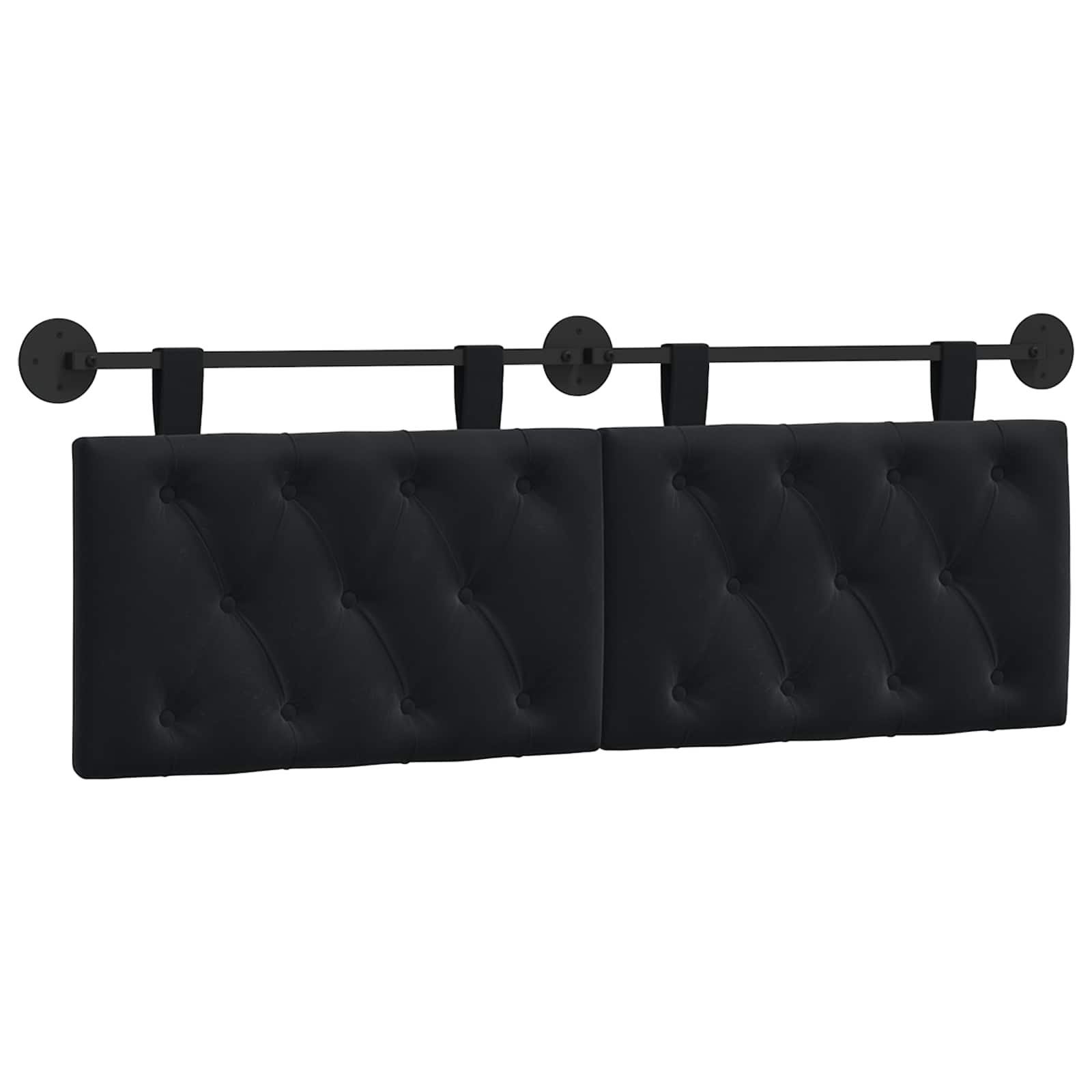 vidaXL Hangend hoofdbord Zwart Fluweel, foto 3
