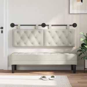 Závěsné čelo postele S LED osvětlením Krémová Samet - obrázek 3
