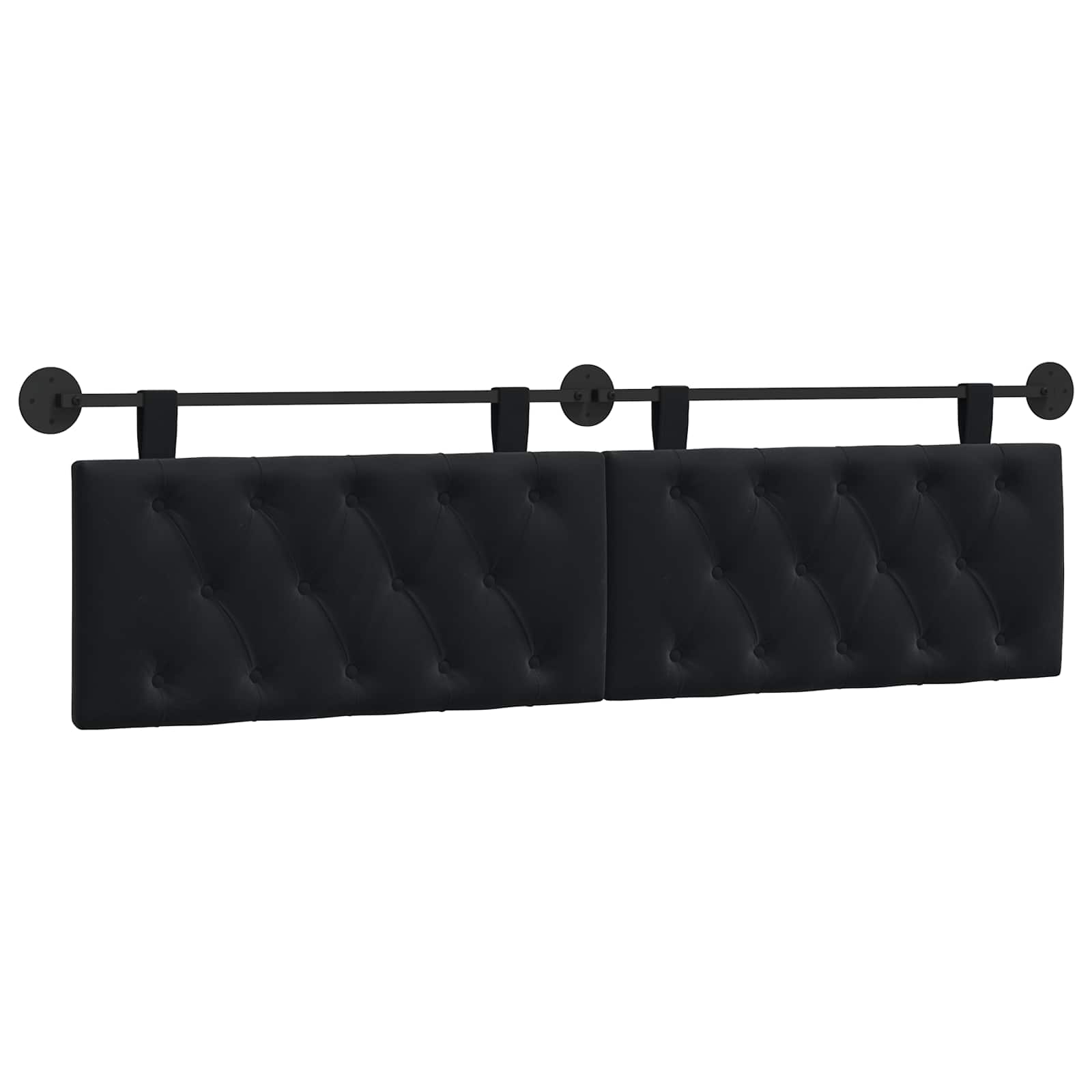 vidaXL Hangend hoofdbord Zwart Fluweel, foto 3