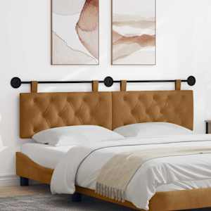 Visoki naslon za glavo Rjava 190 x 55 x 7 cm Žamet