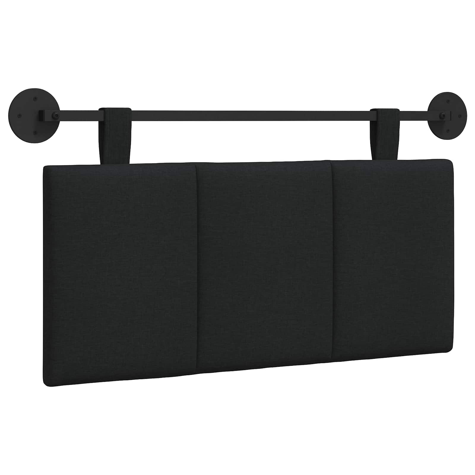 vidaXL Hangend hoofdbord Zwart Stof, foto 3