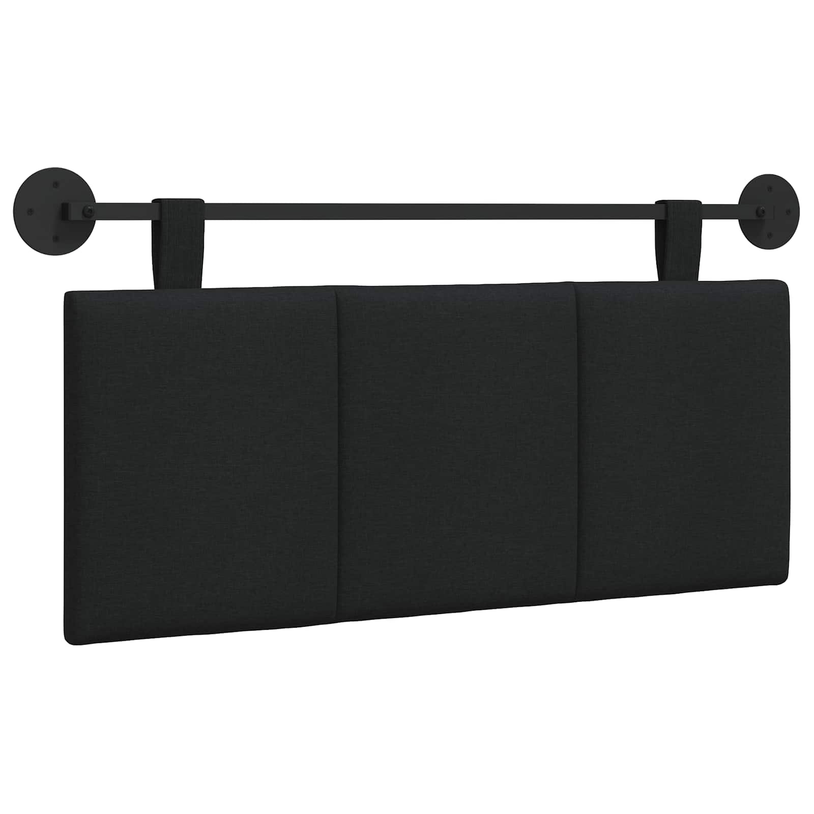 vidaXL Hangend hoofdbord Zwart Stof, foto 3