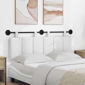 Visoki naslon za glavo Črtasto Bela 150 x 55 x 5 cm blago