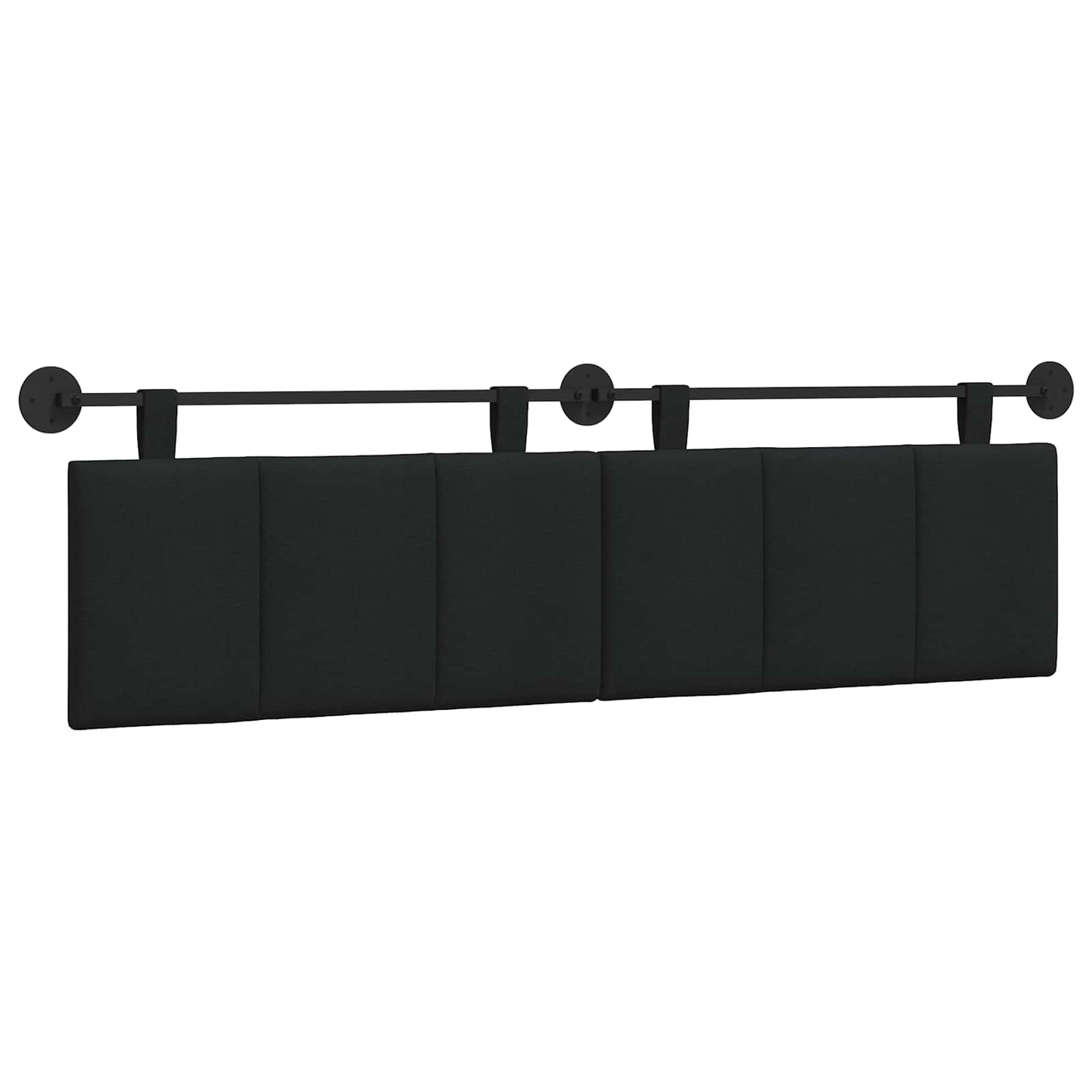 vidaXL Hangend hoofdbord Zwart Stof, foto 3