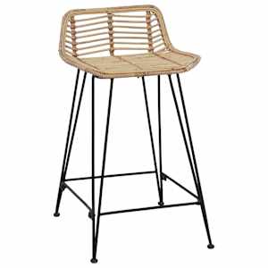 Barová stolička 2 pcs Přírodní 44 x 45 x 76 cm Ratan a ocel - obrázek 2