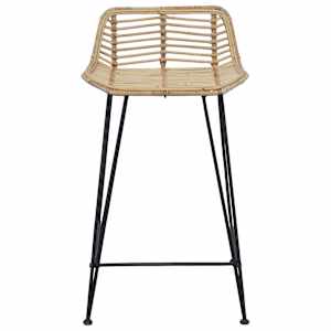 Barová stolička 2 pcs Přírodní 44 x 45 x 76 cm Ratan a ocel - obrázek 3