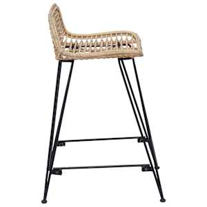 Barová stolička 2 pcs Přírodní 44 x 45 x 76 cm Ratan a ocel - obrázek 4
