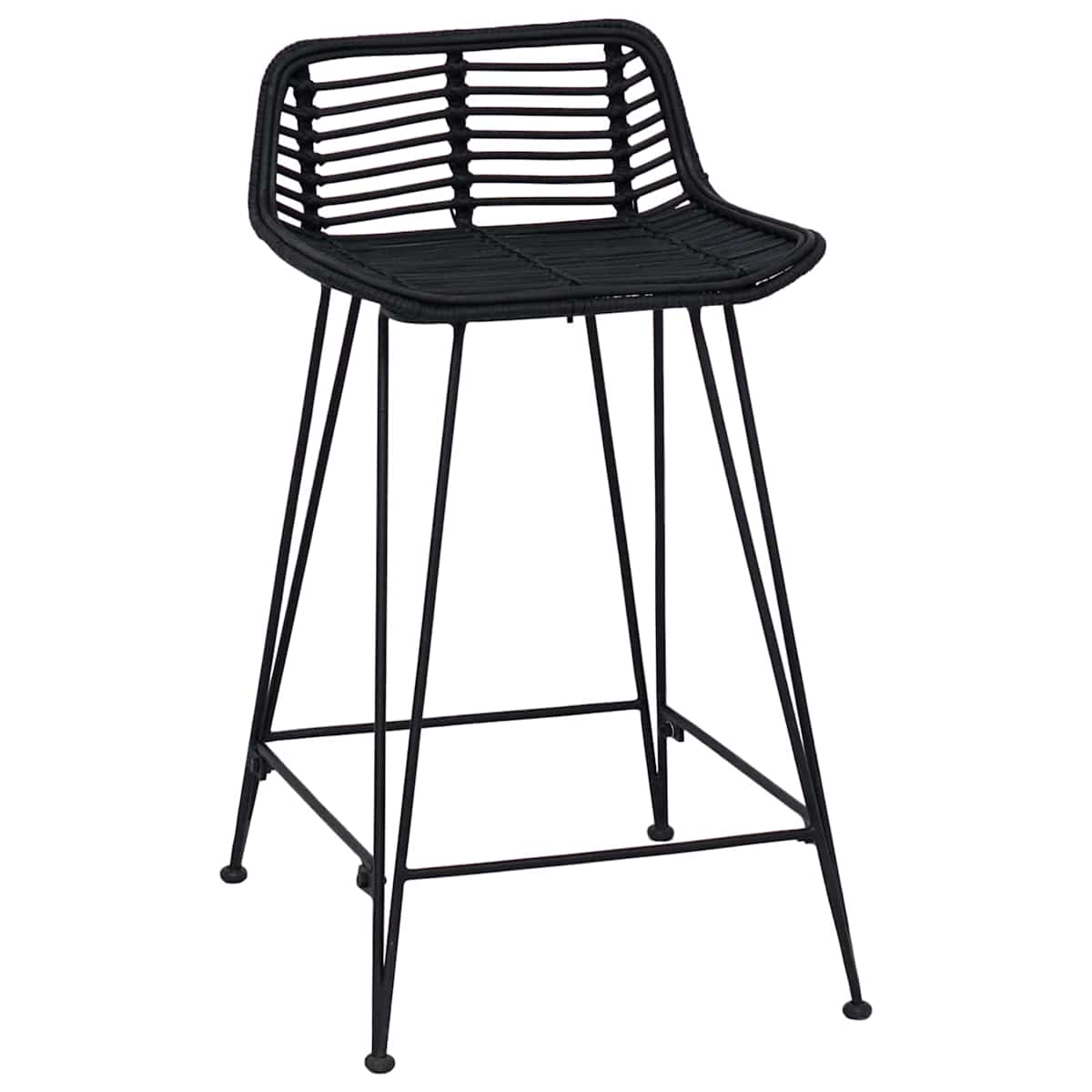 Barbænk 2 stk. 44 x 45 x 76 cm Rattan og Stål - Billede 4