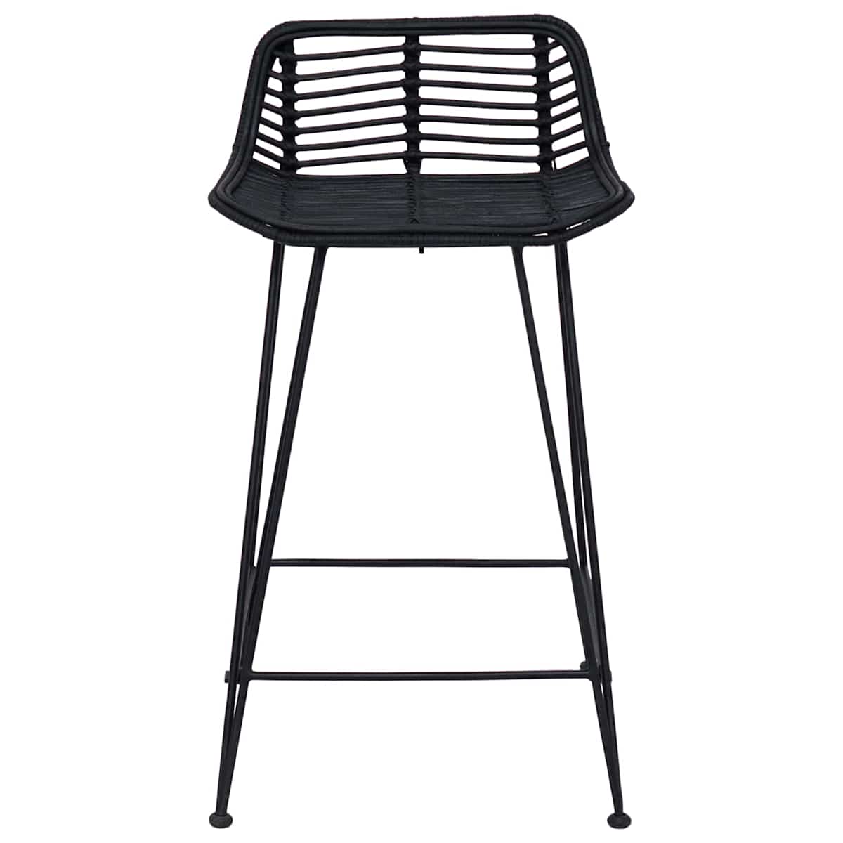 Barbænk 2 stk. 44 x 45 x 76 cm Rattan og Stål - Billede 5